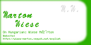 marton wiese business card